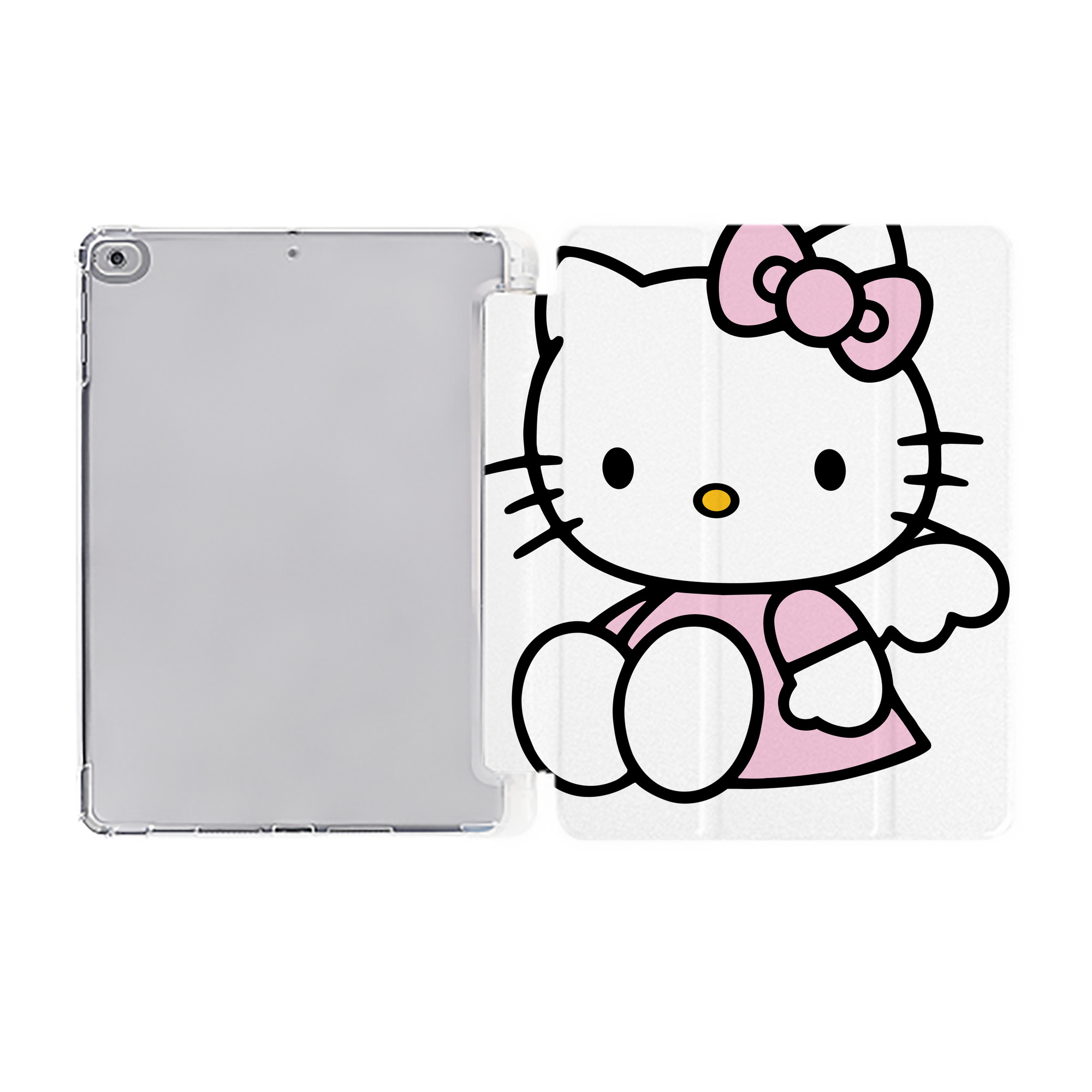 （画像用） Hello Kitty ハローキティ IPad ケース ペン収納付き 三つ折りスタンド PUレザー×シリコン 対応機種9.5/10.5/10.9インチ